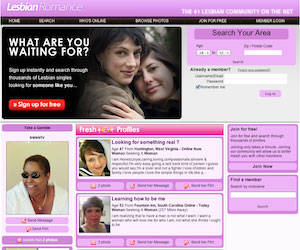 LesbianRomance.com - the largest databases out of all the dating sites in this category